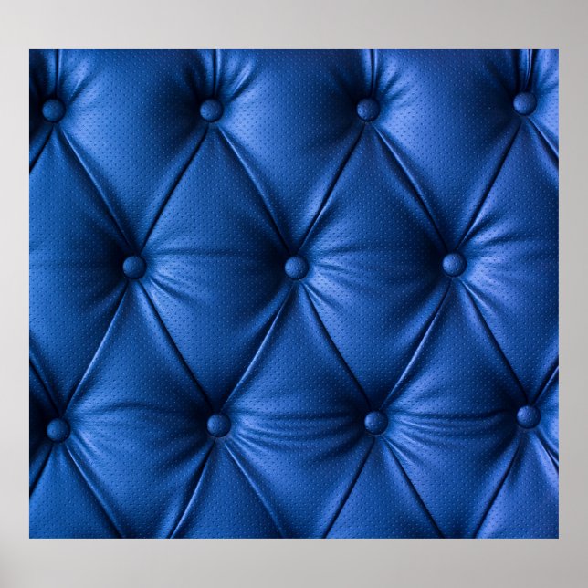 Blue Leather Texture: Luxurious Background Poster (Front)