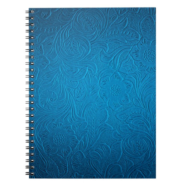 Blue leather texture notebook (Front)