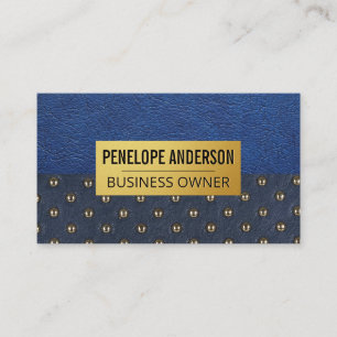 Blue Leather Upholstered Material Business Card