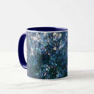 Blue Leaves Abstract Nature Art Mug Cup