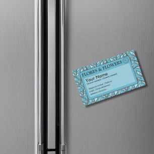 Blue Leaves Bilingual Magnetic Business Card