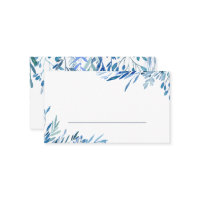 Blue leaves blank place card
