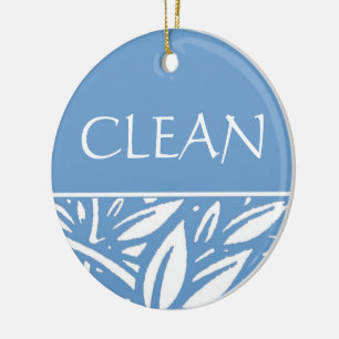 Blue Leaves Clean Dirty Dishwasher Hanger Ceramic Tree Decoration
