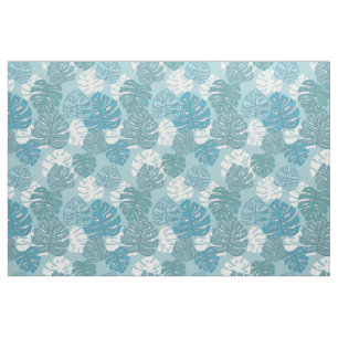 blue leaves fabric