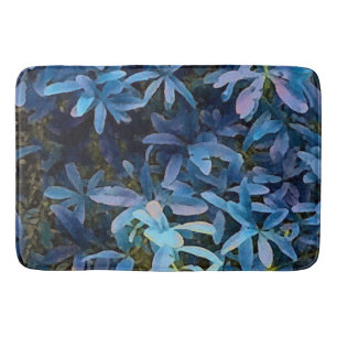 Blue Leaves Impression Bath Mat