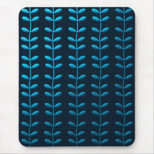 blue leaves mouse pad