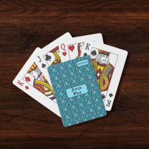 Blue Leaves Pattern Bilingual Play-Juega & Name