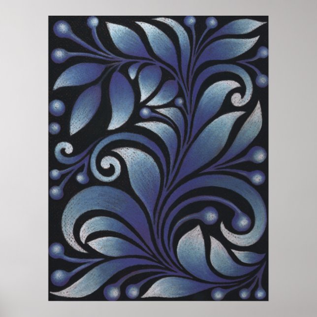 blue leaves poster (Front)