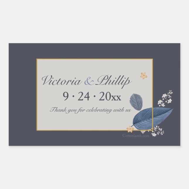 Blue Leaves Stickers (Front)