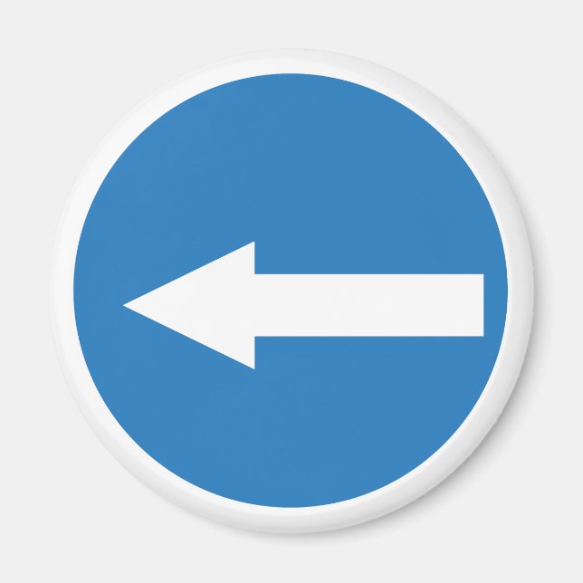 Blue Left Arrow | Traffic Road Sign | Magnet (Front)