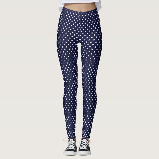 Blue Leggings With White Dots (Front)