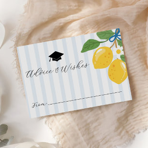 Blue Lemon Citrus Advice Graduation Enclosure Card