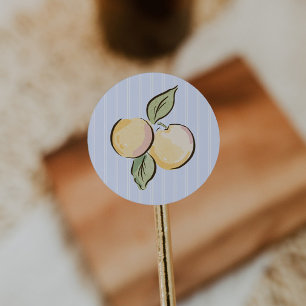 Blue Lemon Citrus Baby Shower  Classic Round Sticker