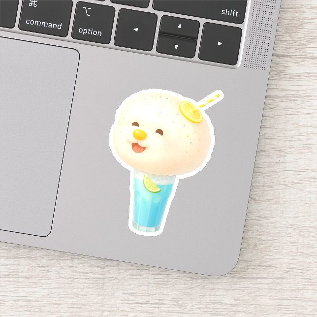 Blue Lemon Float: Smiling Bichon Cotton Candy (Detail)