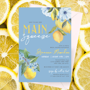 Blue Lemon Found Her Main Squeeze Bridal Shower Invitation