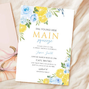 Blue Lemon Mediterranean Bridal Shower Invitation