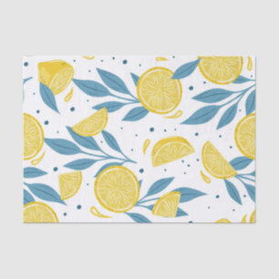 Blue Lemon tree Decoupage Tissue Paper