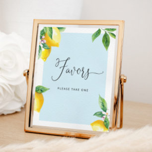 Blue Lemons baby shower Favours Poster