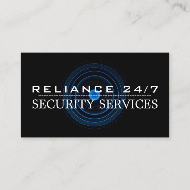 Blue Lens, Security Service Business Card (Front)