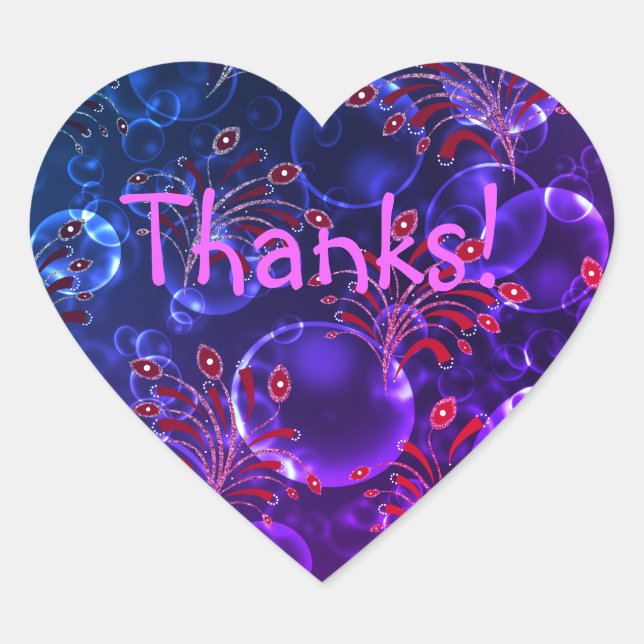 Blue lenses, bokeh heart sticker (Front)