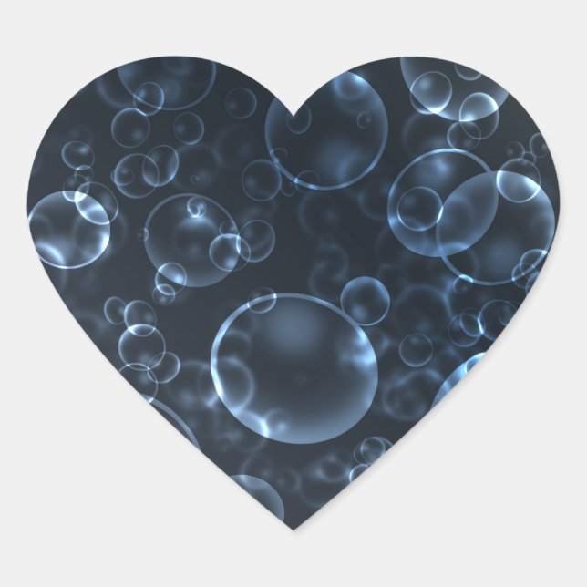 Blue lenses, bokeh heart sticker (Front)