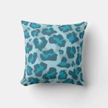 Blue leopard animal print pattern