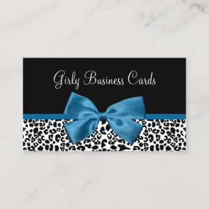 Blue Leopard Bow Boutique Business Card