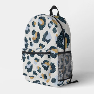 Blue Leopard Burst Printed Backpack