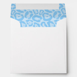 Blue Leopard Cheetah Print Safari Invitation Envelope
