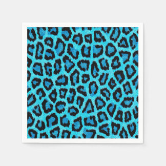 Blue Leopard Fur Spots Pattern Napkin