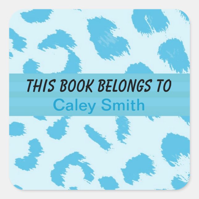 Blue Leopard Pattern Book Label (Front)