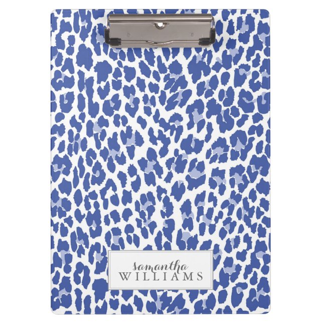 Blue Leopard Pattern Clipboard (Front)