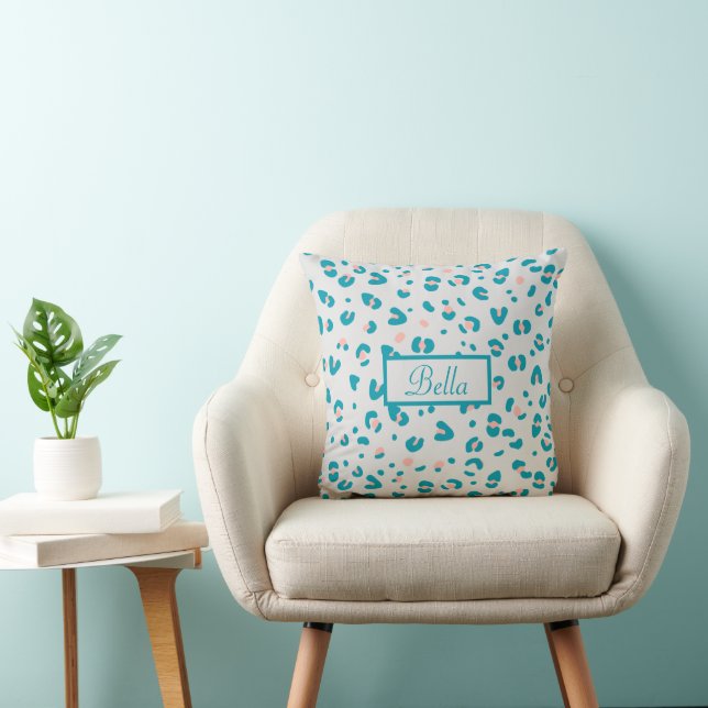 Blue Leopard Pattern Cushion (Chair)
