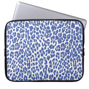 Blue Leopard Pattern Laptop Sleeve