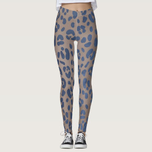 Blue Leopard pattern Leggings