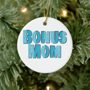 Blue Leopard Print Bonus Mum  Ceramic Ornament