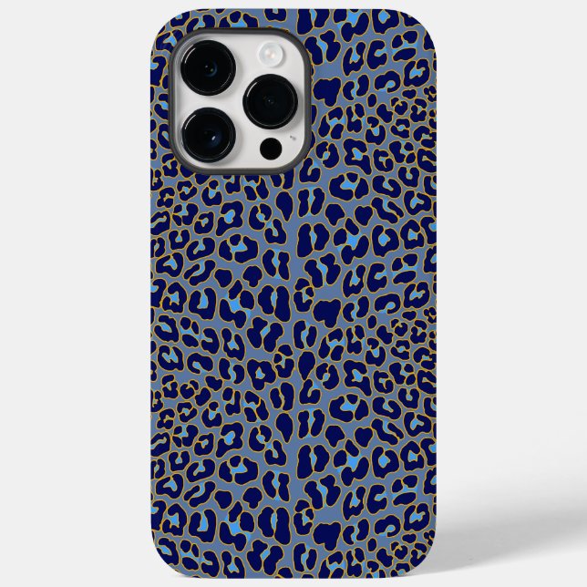 Blue leopard print  Case-Mate iPhone case (Back)