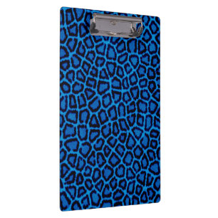 Blue Leopard Print Clipboard