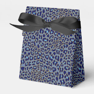 Blue leopard print favour box