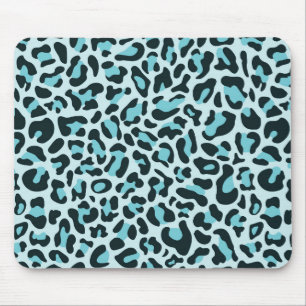 Blue Leopard Print Glam Trendy Mouse Pad Pads