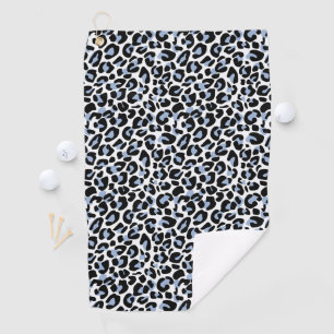 Blue Leopard Print Golf Towel