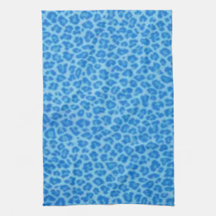 Blue Leopard Print Kitchen Towel