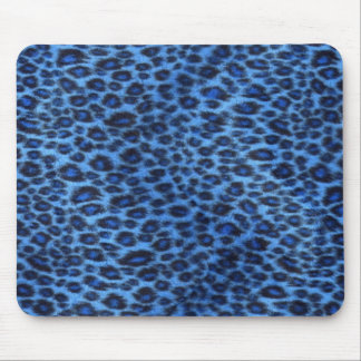 Blue Leopard Print Mousepad