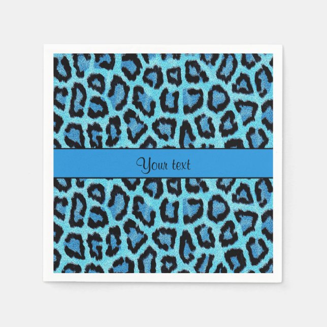 Blue Leopard Print Napkin (Front)