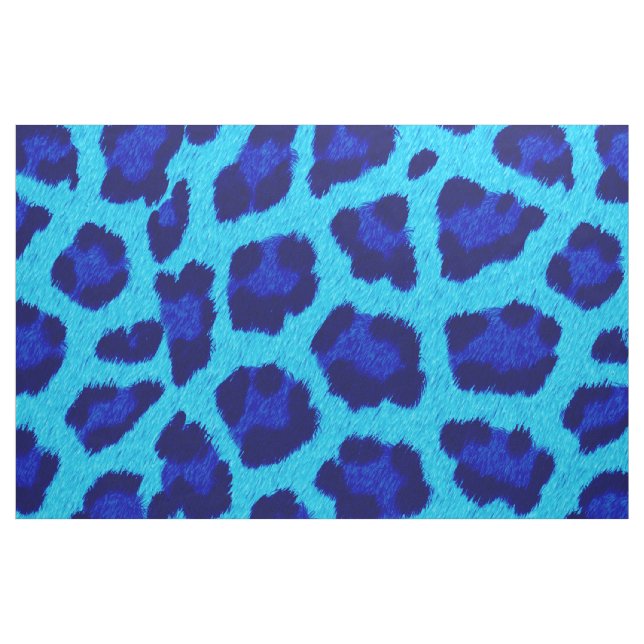Blue  Leopard Print Pattern Fabric (Fat Quarter)