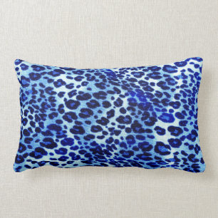 Blue leopard print pillow