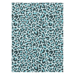 Blue Leopard Print Tablecloth
