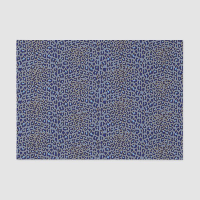 Blue leopard print  tissue paper (Front)