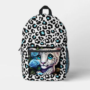 Blue Leopard  Printed Backpack