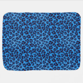 blue leopard texture pattern baby blanket (Horizontal)